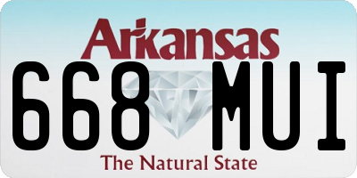 AR license plate 668MUI