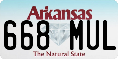 AR license plate 668MUL