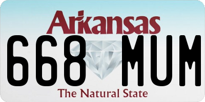 AR license plate 668MUM