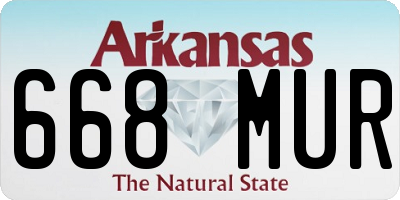 AR license plate 668MUR