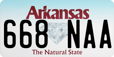 AR license plate 668NAA