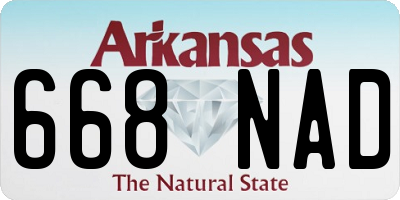 AR license plate 668NAD