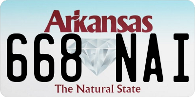 AR license plate 668NAI