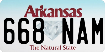 AR license plate 668NAM