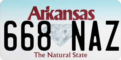 AR license plate 668NAZ