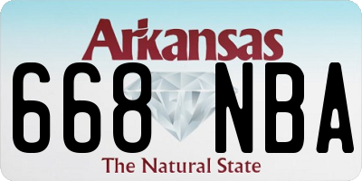 AR license plate 668NBA