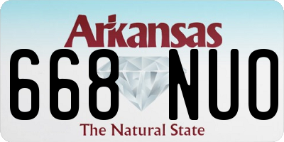AR license plate 668NUO