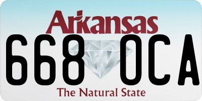 AR license plate 668OCA