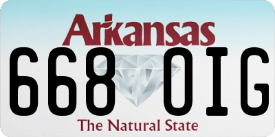 AR license plate 668OIG