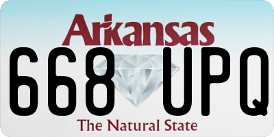 AR license plate 668UPQ