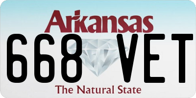 AR license plate 668VET