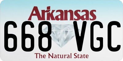 AR license plate 668VGC