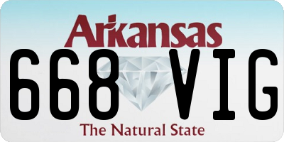 AR license plate 668VIG