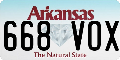 AR license plate 668VOX