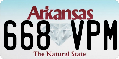 AR license plate 668VPM