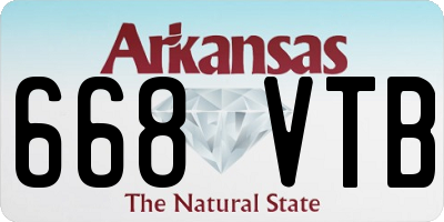 AR license plate 668VTB
