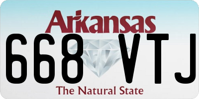 AR license plate 668VTJ