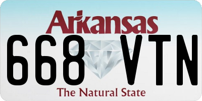 AR license plate 668VTN