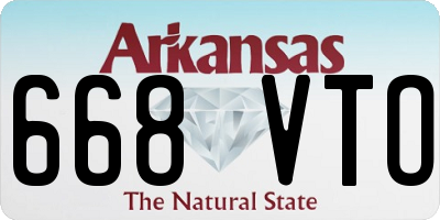AR license plate 668VTO