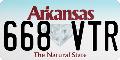 AR license plate 668VTR