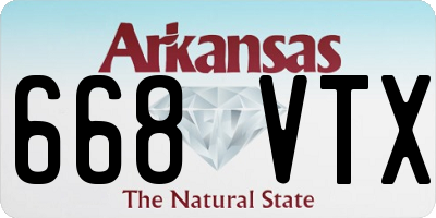 AR license plate 668VTX