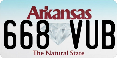 AR license plate 668VUB