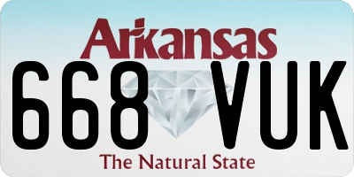 AR license plate 668VUK