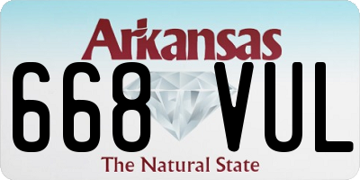 AR license plate 668VUL