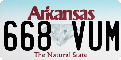 AR license plate 668VUM