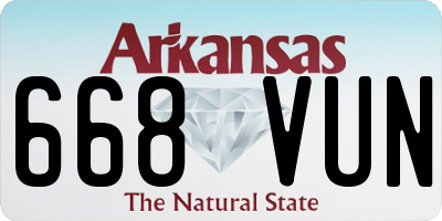 AR license plate 668VUN