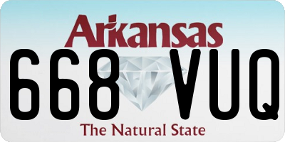 AR license plate 668VUQ