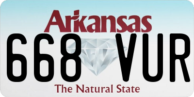 AR license plate 668VUR