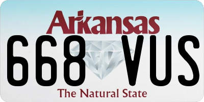 AR license plate 668VUS