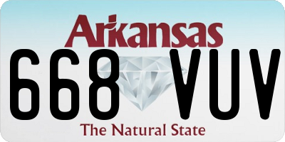 AR license plate 668VUV