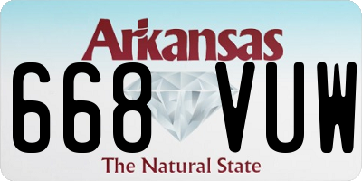 AR license plate 668VUW