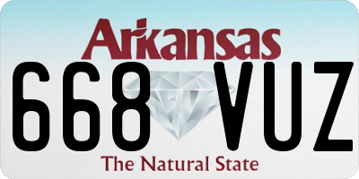 AR license plate 668VUZ