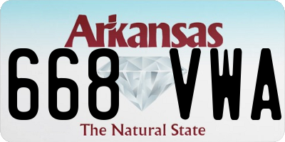 AR license plate 668VWA