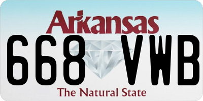 AR license plate 668VWB