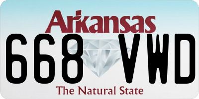 AR license plate 668VWD