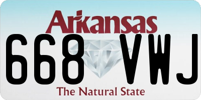 AR license plate 668VWJ