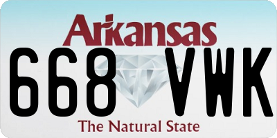 AR license plate 668VWK