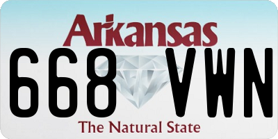 AR license plate 668VWN