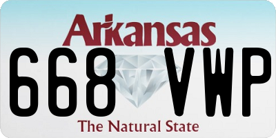 AR license plate 668VWP