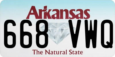 AR license plate 668VWQ