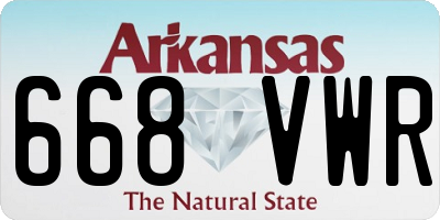 AR license plate 668VWR