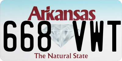 AR license plate 668VWT