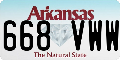 AR license plate 668VWW