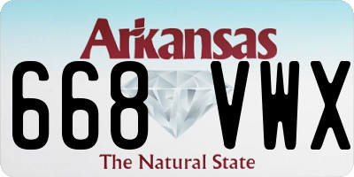 AR license plate 668VWX