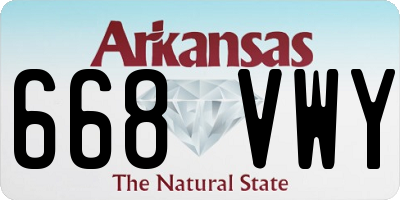 AR license plate 668VWY