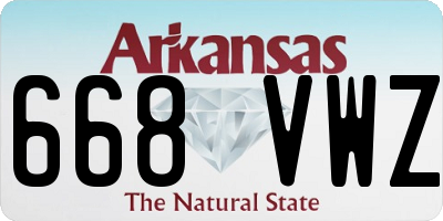 AR license plate 668VWZ